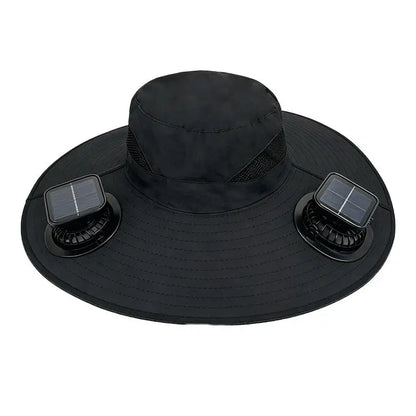 Large Size Quick Dry Bucket Hat with Solar Powered Fan USB Charging Sun Hat for Men Outdoor Hiking Camping Fishing Cooling Wear