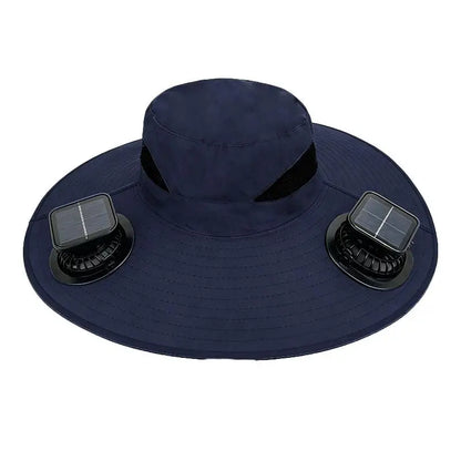 Large Size Quick Dry Bucket Hat with Solar Powered Fan USB Charging Sun Hat for Men Outdoor Hiking Camping Fishing Cooling Wear